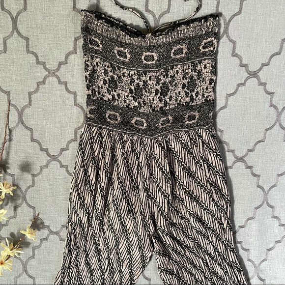 Free People Chic Smocked Wide Leg Halter Jumpsuit - Picture 8 of 16